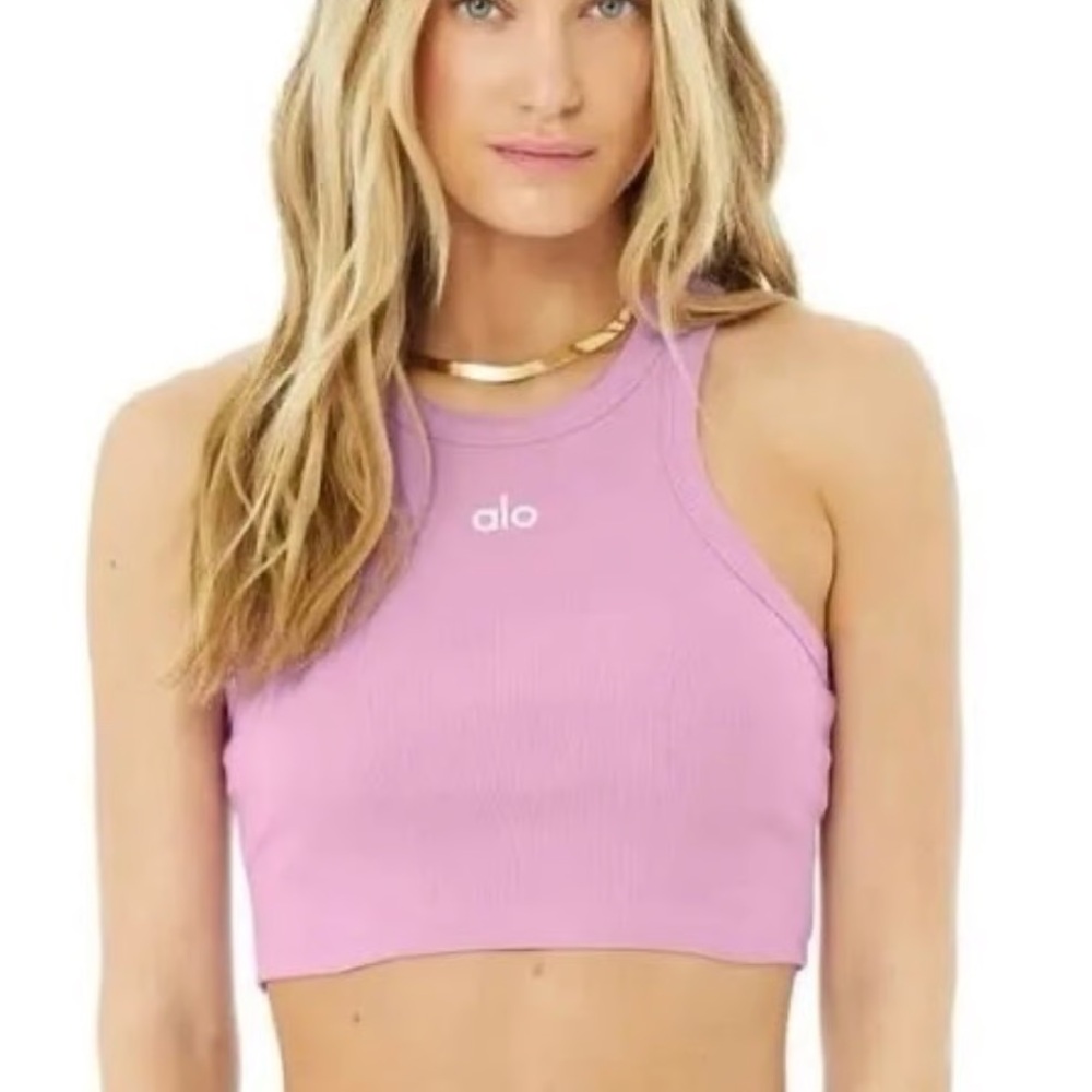 alo aspire tank + dream short size small pink purple lavender